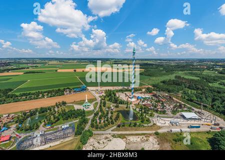 Aerial view to a amusement park in bavaria Stock Photo