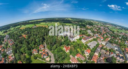 Aerial view to Bad Wörishofen in middle swabia Stock Photo