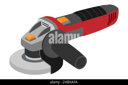 Electric angle grinder isolated on white background Stock Vector