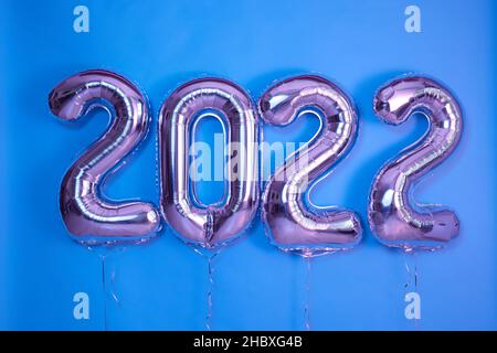balloons Christmas or New Year Object render ballon with ribbon Stock Photo