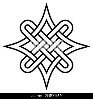 Quaternary celtic knot symbol choosing the right path, knot sign of choosing good and evil stock illustration Stock Vector