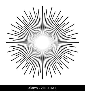Vintage sun rays monochrome star burst design element starburst stock illustration Stock Vector