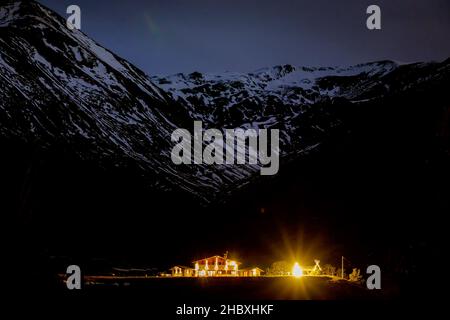 Winter in Andorra Pyrennes landscape Stock Photo