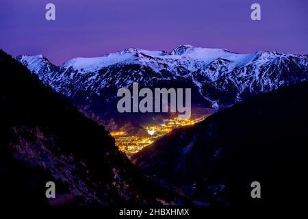 Winter in Andorra Pyrennes landscape Stock Photo