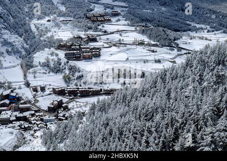 Winter in Andorra Pyrennes landscape Stock Photo