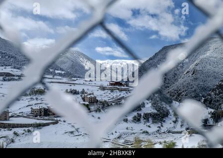 Winter in Andorra Pyrennes landscape Stock Photo