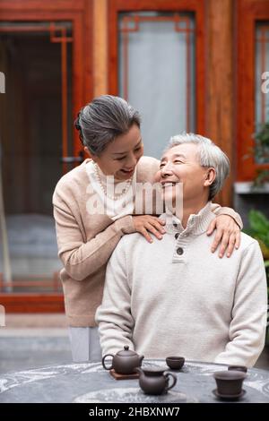 Happy Senior Adult Chinese Couple Portrait Stock Photo - Alamy