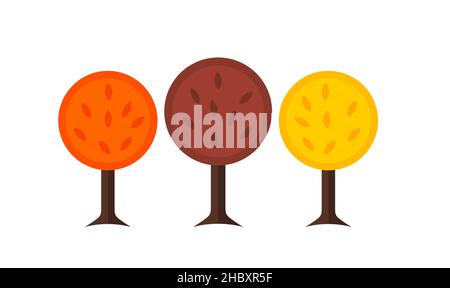 Autumn trees colors symbols. Vector illustration. Stock Vector