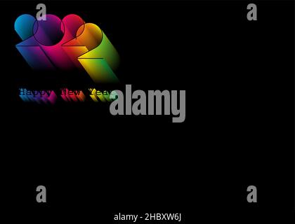 2022 New Year logo design. Holiday greeting card. Vector illustration. Banner multicolors design for greeting card, invitation, calendar, party, color Stock Vector