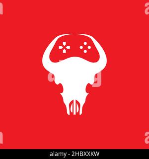 skull with game pad logo design vector graphic symbol icon sign illustration creative idea Stock Vector