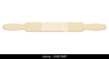 Rolling pin for rolling dough, wooden and plastic rolling pin in a flat style isolated on a white background. Vector illustration Stock Vector