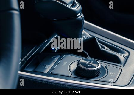 car automatic gear shift lever Stock Photo