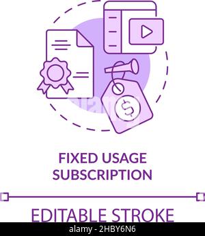 Fixed usage subscription purple concept icon Stock Vector