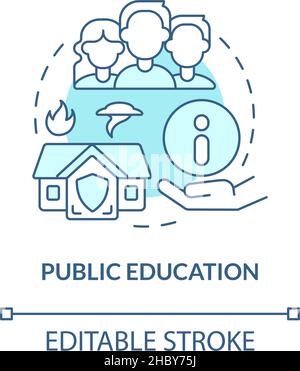 Public education turquoise concept icon Stock Vector