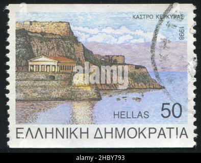 GREECE - CIRCA 1998: stamp printed by Greece, shows Korfu, circa 1998 Stock Photo