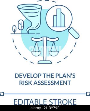 Develop plan risk assessment turquoise concept icon Stock Vector