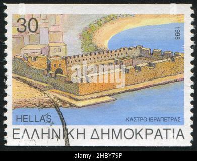 GREECE - CIRCA 1998: stamp printed by Greece, shows Hierapetra, circa 1998 Stock Photo