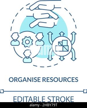 Organise resources turquoise concept icon Stock Vector