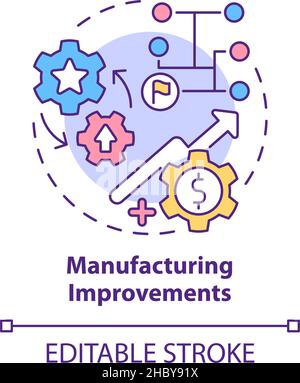 Manufacturing improvements concept icon Stock Vector
