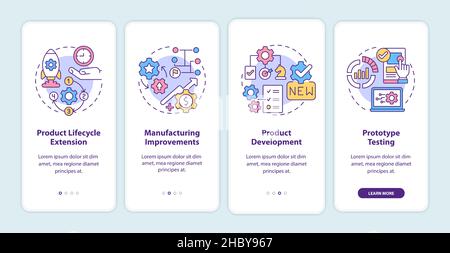 Digital twin tasks onboarding mobile app screen Stock Vector