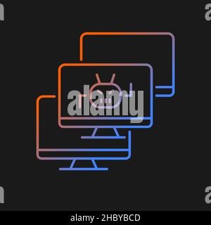 Botnet gradient vector icon for dark theme Stock Vector