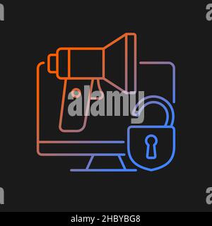 Doxing gradient vector icon for dark theme Stock Vector