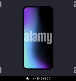Blue Gradient Smartphone Mockup. Front view Model. Vector illustration Stock Vector