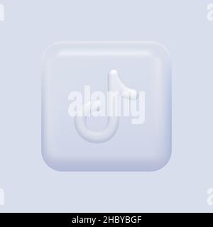 Popular Video Social Media Icon. White Isolated Element. Vector illustration Stock Vector