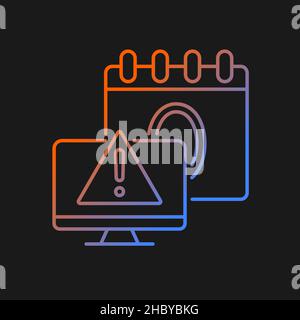 Zero day attack gradient vector icon for dark theme Stock Vector
