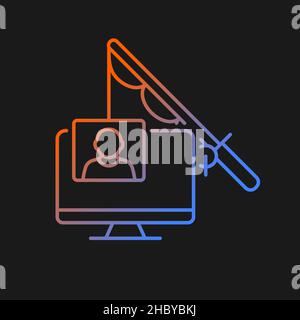 Phishing gradient vector icon for dark theme Stock Vector