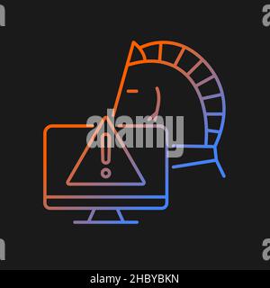 Backdoor trojan gradient vector icon for dark theme Stock Vector