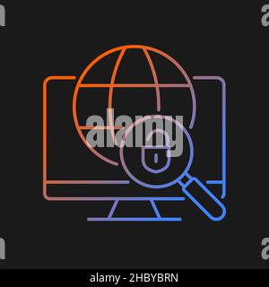 DNS tunneling detecting gradient vector icon for dark theme Stock Vector