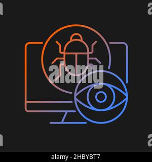 Spyware gradient vector icon for dark theme Stock Vector