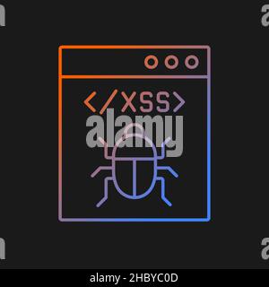 XSS attack gradient vector icon for dark theme Stock Vector