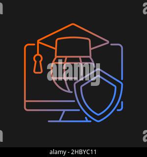 Cybersecurity education gradient vector icon for dark theme Stock Vector