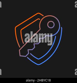 Encryption key gradient vector icon for dark theme Stock Vector
