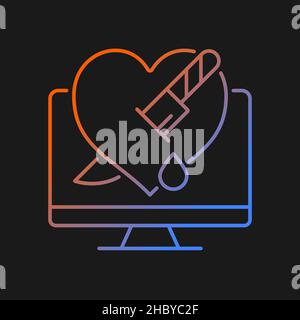 Personal revenge gradient vector icon for dark theme Stock Vector
