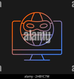 Dark web gradient vector icon for dark theme Stock Vector