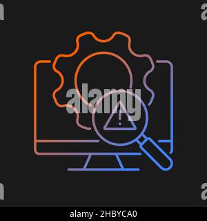 Threat management gradient vector icon for dark theme Stock Vector