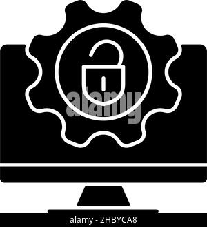 Jailbreak black glyph icon Stock Vector