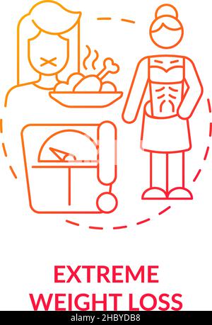 Extreme weight loss red gradient concept icon Stock Vector