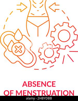 Absence of menstruation red gradient concept icon Stock Vector
