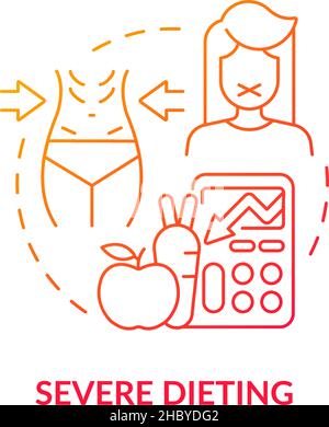 Severe dieting red gradient concept icon Stock Vector
