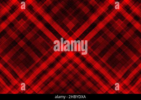 Saturated red color linen fabric background of seamless check pattern Stock Photo