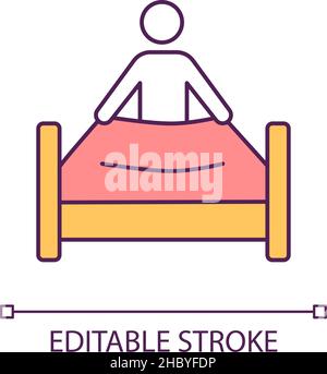Making bed RGB color icon Stock Vector