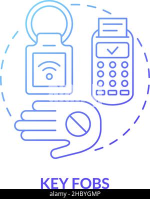 Key fobs blue gradient concept icon Stock Vector