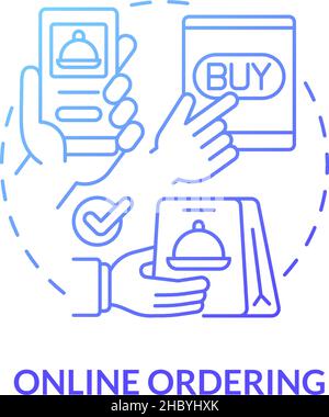 Online ordering blue gradient concept icon Stock Vector