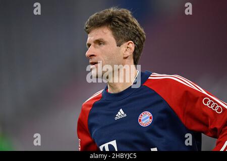 Warm-up, Training, Thomas Mueller FC Bayern Munich FCB 25, Allianz Arena, Munich, Germany Stock Photo