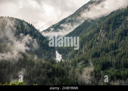 Scenic view of the famous Krimml waterfalls in the High Tauern National Park in Austria Stock Photo