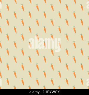 Carrot Vegetables seamless pattern. Vegetarian healthy bio food background, Vegan organic eco products. Vector illustration. Stock Vector
